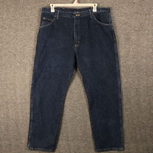 WRANGLER JEANS Mens 42X30 FIVE STAR PREMIUM DENIM REGULAR FIT STRAIGHT DARK WASH - Picture 1 of 11